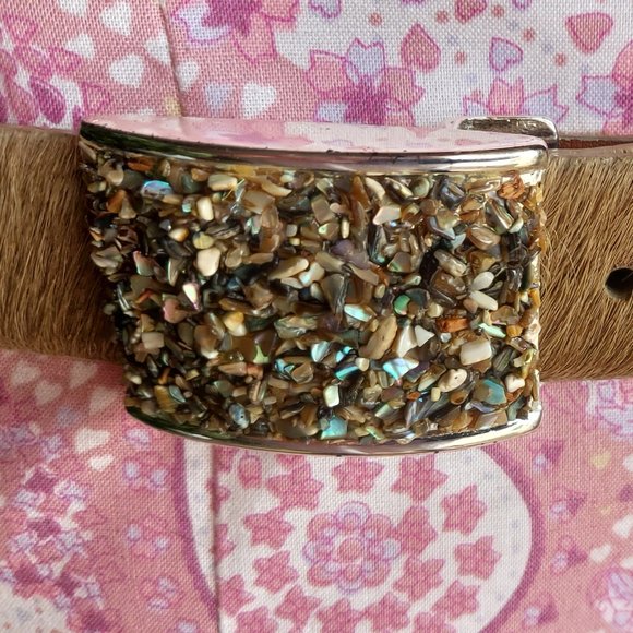 Ana Firenze S 1646 Italian leather & Abalone Belt - Picture 4 of 7